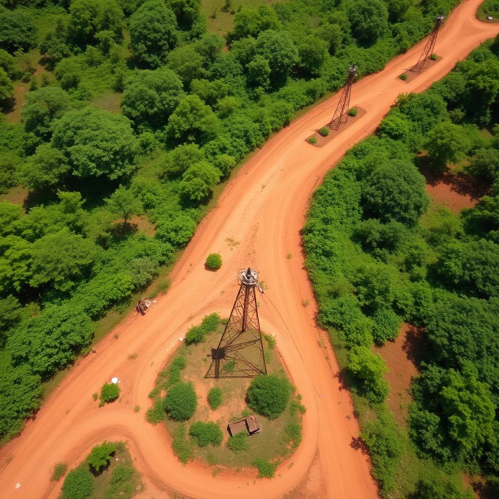 Estate land with survey beacons